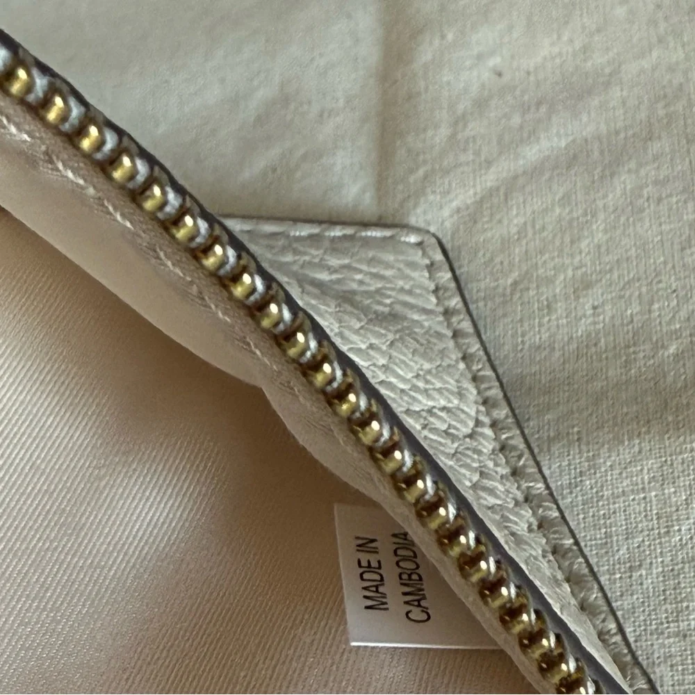 NWT Tory Burch felix zip card case new moon Leather Wallet - Picture 9 of 10